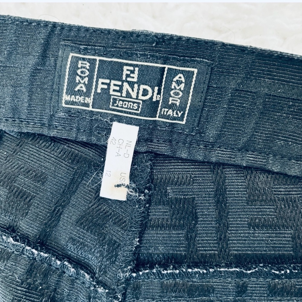 Fendi FF Logo Black High Rise Pants size EU 42 US 27-28 - Picture 9 of 15
